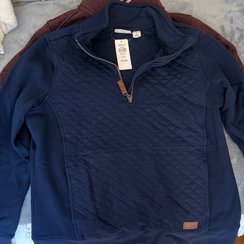 Women’s LL Bean Navy Quilted Sweater